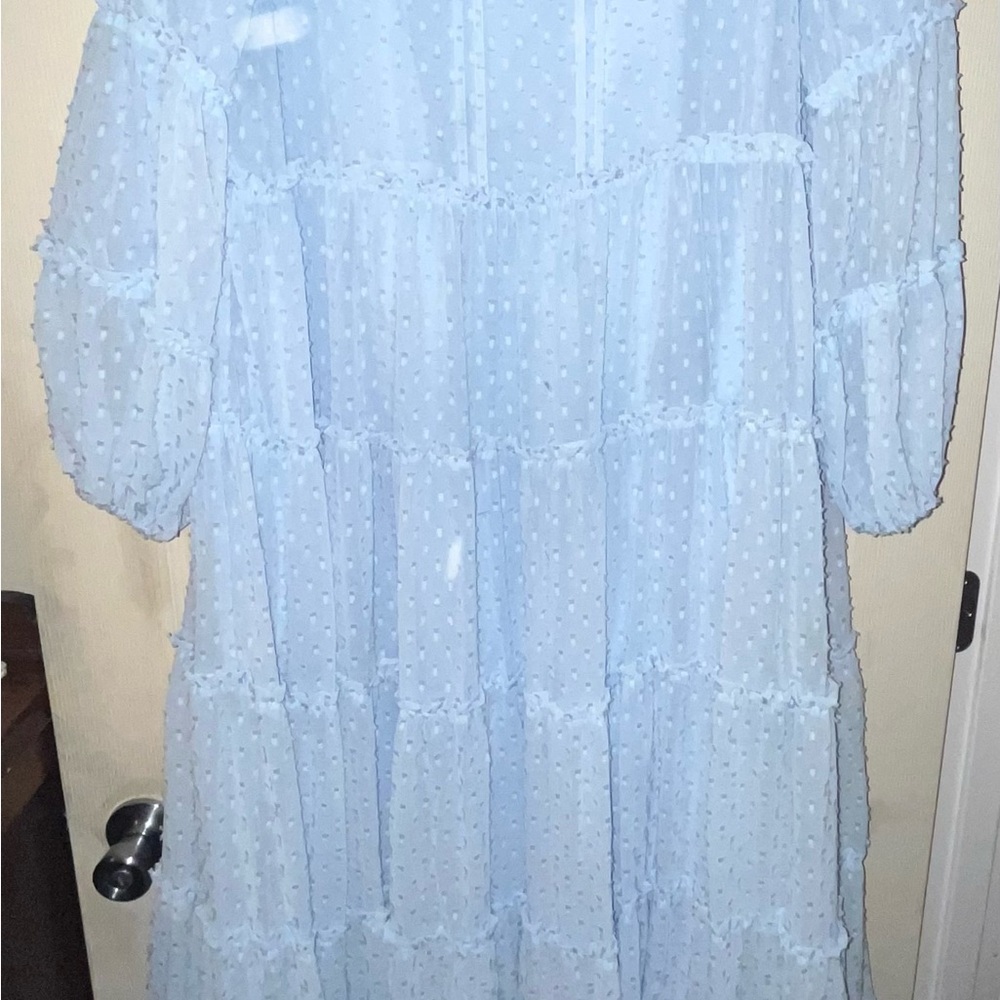 Light Blue Tiered Dress